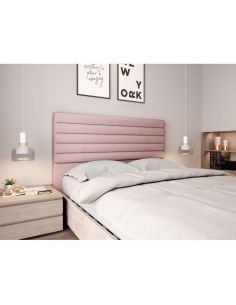 Tête de lit capitonnée en tissu OBED aspect bombé vert d'eau 160 x 120 cm 2